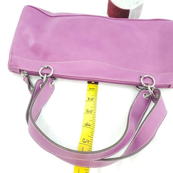 Barneys New York Womens Violet Leather Meadow Green Lining Shoulder Hand… - Picture 12 of 15